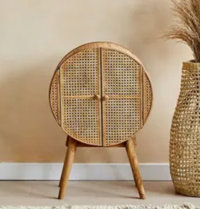 Cane-Side-Table